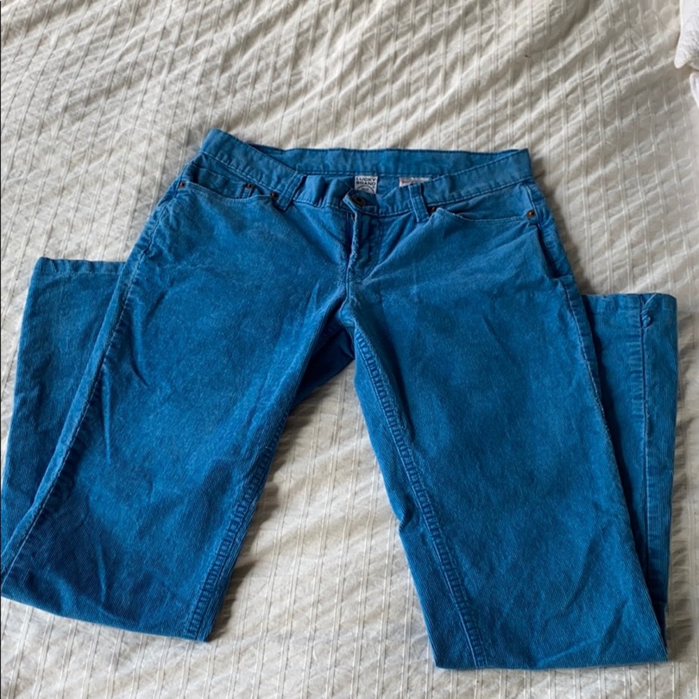 Corduroy blue jeans, Lucky, size 6/28